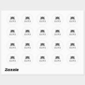 Cute Black Cat Peking boven Custom Name Ronde Sticker (Vel)