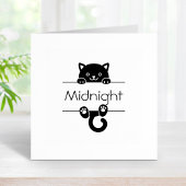 Cute Black Cat Peking Custom Name Rubberstempel