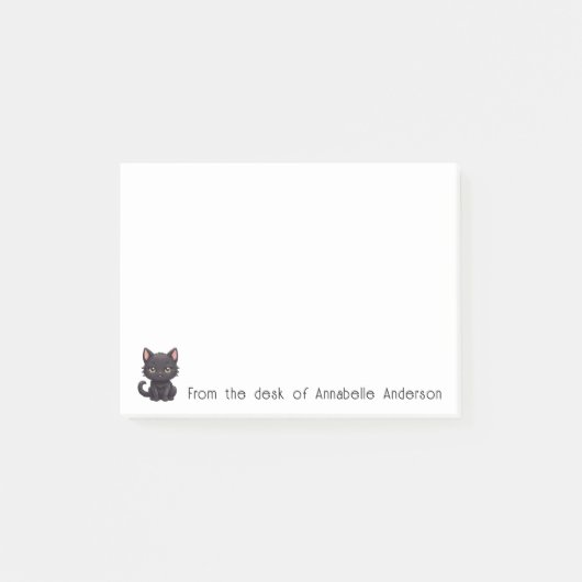 Cute Black Cat Personaliseer opmerkingen Post-it® Notes (Voorkant)
