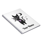 Cute Black Cat Personalized Notebook Notitieboek (Rechterzijde)