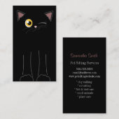 Cute Black Cat Pet Sitting Service Visitekaartje (Voorkant / Achterkant)