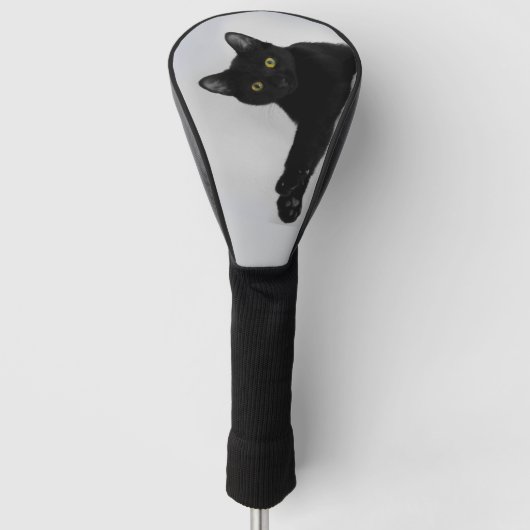 Cute Black Cat Photo Golfheadcover (Voorkant)