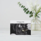 Cute Black Cat Portrait Visitekaartje (Staand voorkant)