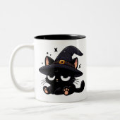 Cute Black Cat & Pumpkin | Two-Sided Halloween Mug (Gauche)