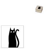 Cute Black Cat Rubberstempel (Gestempeld)