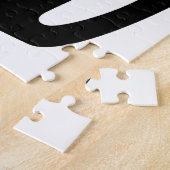 Cute Black Cat Silhouette Fun Black and White Legpuzzel (Zijkant)