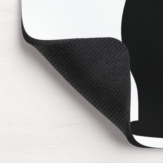 Cute Black Cat Silhouette Fun Black and White Muismat (Hoek)