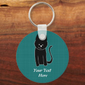 Cute Black Cat Sleutelhanger (Voorkant)