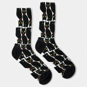 Cute Black Cat Socks Gift for Black Cat Lovers Sokken (Rechts)