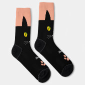 Cute Black Cat Socks Gift for Cat Lovers Sokken (Rechts)