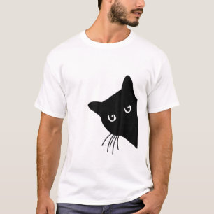 Cute Black Cat Spy Peking rond de hoek Kitte T-shirt