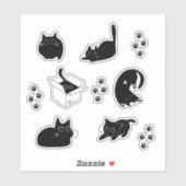 Cute Black Cat Sticker (Vel)