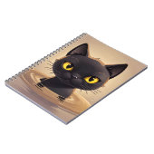 Cute Black Cat Swimming Journal Art (Côté gauche)