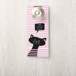 Cute Black Cat - Waarschuwing! Laat de kat niet ui
