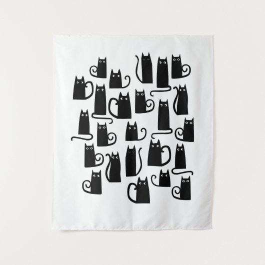 Cute Black Cat Wandkleed (Voorkant)