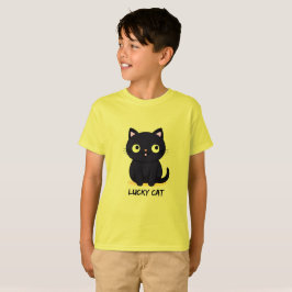 Cute Black Cat with Big Eyes T-shirt