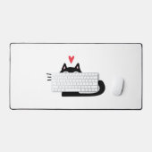 Cute Black Cat with Heart  Kitten Valentine Classi (Clavier et souris)