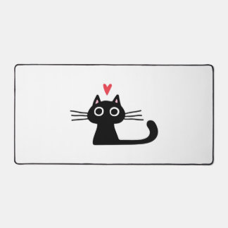 Cute Black Cat with Heart  Kitten Valentine Classi Bureaumat