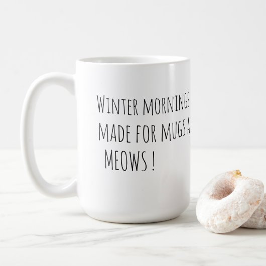 Cute Black Cat with Pink Bow Tie  Koffiemok (Met donut)