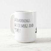 Cute Black Cat with Pink Bow Tie  Koffiemok (Voorkant links)