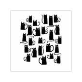 Cute Black Cat Zelfinktende Stempel (Design)