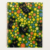 Cute Black Cats Floral Meadow Pattern (Devant)