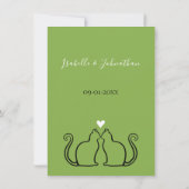 Cute Black Cats Green Heart Wedding Accommodatie (Achterkant)