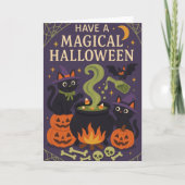 Cute Black Cats Spooky Halloween Kaart (Voorkant)