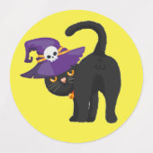 Cute Black Cats Witte Petten Stickers set (Design 1)