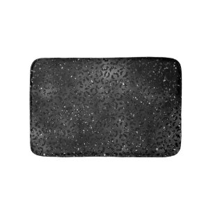 Cute Black Cheetah Leopard Skin Print Patroon Badmat