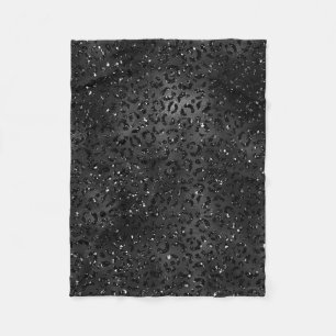 Cute Black Cheetah Leopard Skin Print Patroon Fleece Deken