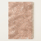 Cute Black Cheetah Leopard Skin Print Patroon Planner (Achterkant)