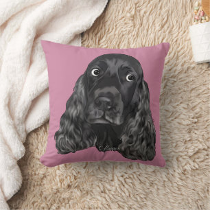 Cute Black Cocker Spaniel Dog Kussen