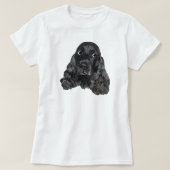 Cute Black Cocker Spaniel T-shirt (Design voorkant)