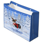 Cute Black Corgi-kerstrendieren kostuum Groot Cadeauzakje (Voorkant Gekanteld)