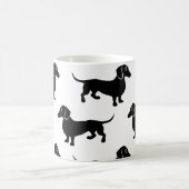 Cute Black Dachshund Pattern Koffiemok (Center)