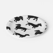 Cute Black Dachshund Pattern Papieren Bordje (Gekanteld)