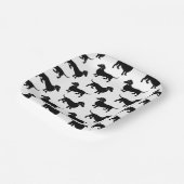 Cute Black Dachshund Pattern Papieren Bordje (Gebogen)