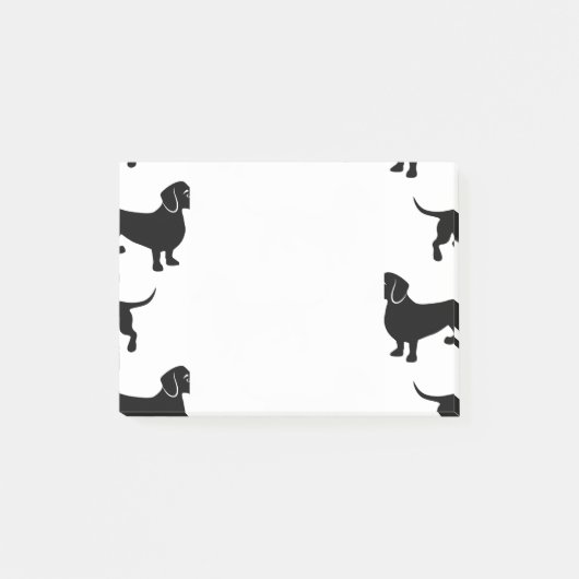 Cute Black Dachshund Pattern Post-it® Notes (Voorkant)