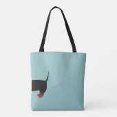Cute Black Dachshund voor- en achterontwerp Draagtas (Achterkant)