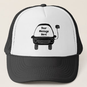 Cute Black Electric Car Custom Message Trucker Pet