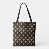 Cute Black en Gold Pattern Honey Bee Draagtas (Achterkant)