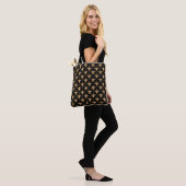 Cute Black en Gold Pattern Honey Bee Draagtas (Op model)