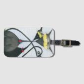 Cute Black en Grey Cat Cartoon Bagagelabel (Voorkant (horizontaal))