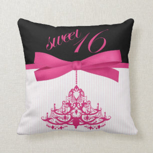 Cute Black en Hot Pink Sweet 16 Chandelier Pillow Kussen