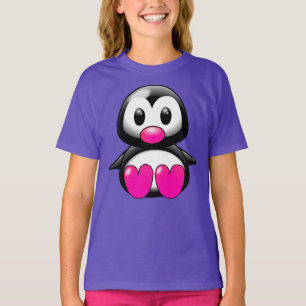 Cute Black en Pink Penguin T-Shirt