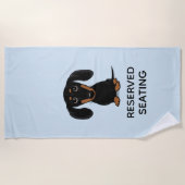 Cute Black en Tan Dachshund met aangepaste tekst Strandlaken (Voorkant)