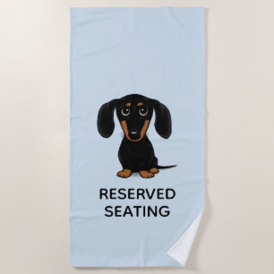 Cute Black en Tan Dachshund met aangepaste tekst Strandlaken