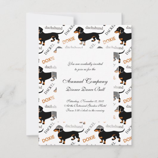 Cute Black en Tan Dachshund Pattern Kaart (Voorkant)