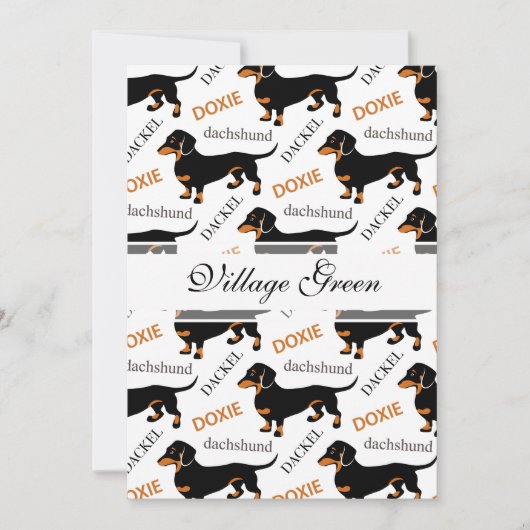 Cute Black en Tan Dachshund Pattern Kaart (Voorkant)